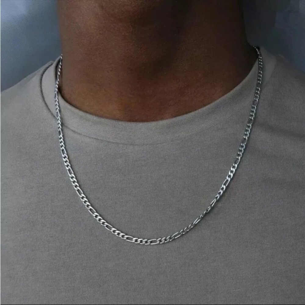 NEW 925 Sterling Silver Figaro Chain Necklace 4mm 20”
